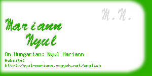 mariann nyul business card